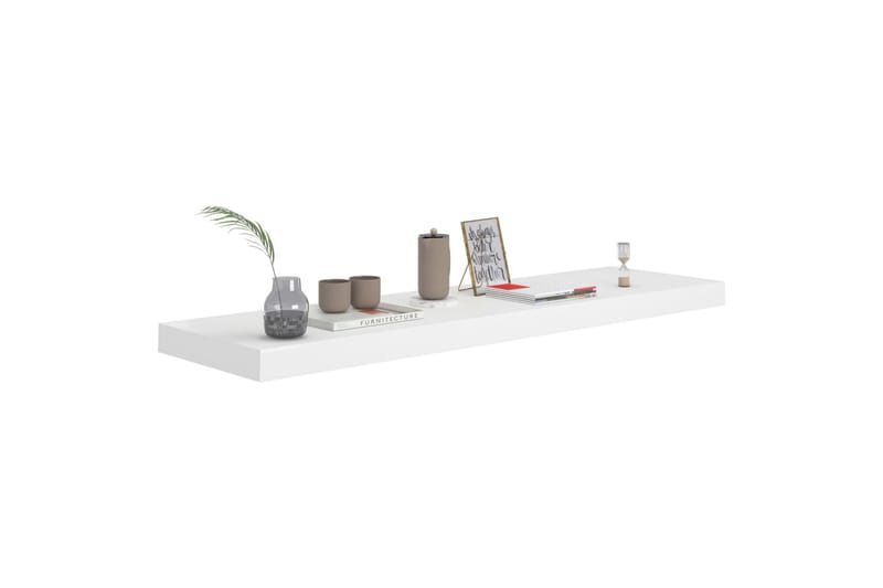 Svävande vägghylla vit 90x23,5x3,8 cm MDF - Vit - Förvaring - Köksförvaring - Kökshylla
