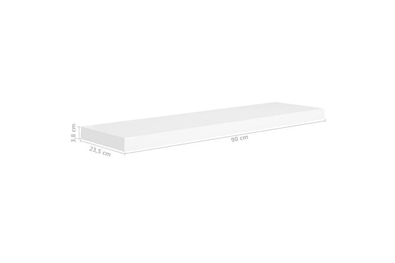 Svävande vägghylla vit 90x23,5x3,8 cm MDF - Vit - Förvaring - Köksförvaring - Kökshylla
