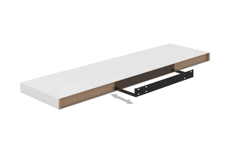 Svävande vägghylla vit högglans 90x23,5x3,8 cm MDF - Vit - Förvaring - Köksförvaring - Kökshylla