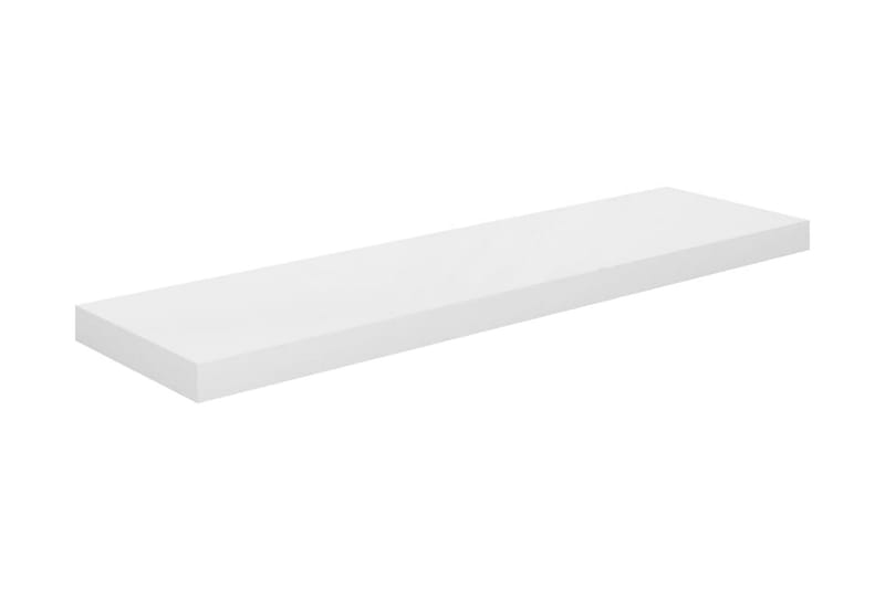Svävande vägghylla vit högglans 90x23,5x3,8 cm MDF - Vit - Förvaring - Köksförvaring - Kökshylla