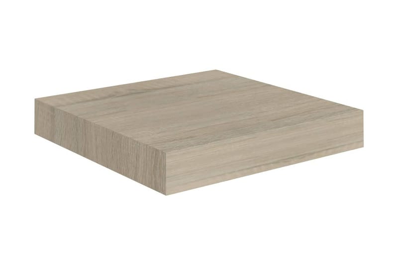 Svävande vägghyllor 2 st ek 23x23,5x3,8 cm MDF - Brun - Förvaring - Köksförvaring - Kökshylla