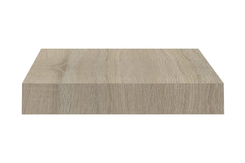 Svävande vägghyllor 2 st ek 23x23,5x3,8 cm MDF - Brun - Förvaring - Köksförvaring - Kökshylla