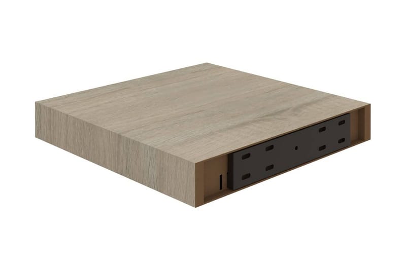 Svävande vägghyllor 2 st ek 23x23,5x3,8 cm MDF - Brun - Förvaring - Köksförvaring - Kökshylla