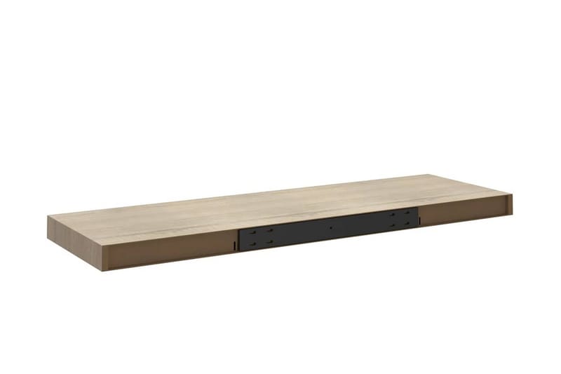 Svävande vägghyllor 2 st ek 80x23,5x3,8 cm MDF - Brun - Förvaring - Köksförvaring - Kökshylla