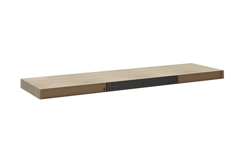 Svävande vägghyllor 2 st ek 90x23,5x3,8 cm MDF - Brun - Förvaring - Köksförvaring - Kökshylla