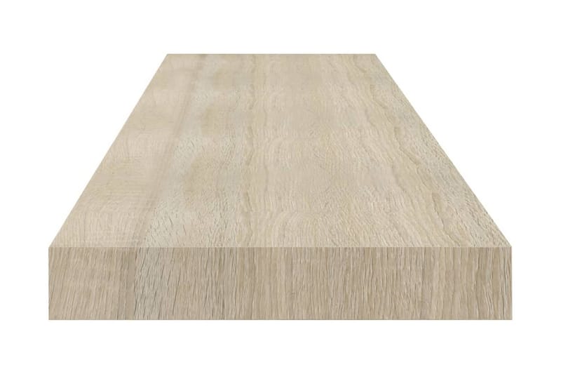 Svävande vägghyllor 2 st ek 90x23,5x3,8 cm MDF - Brun - Förvaring - Köksförvaring - Kökshylla