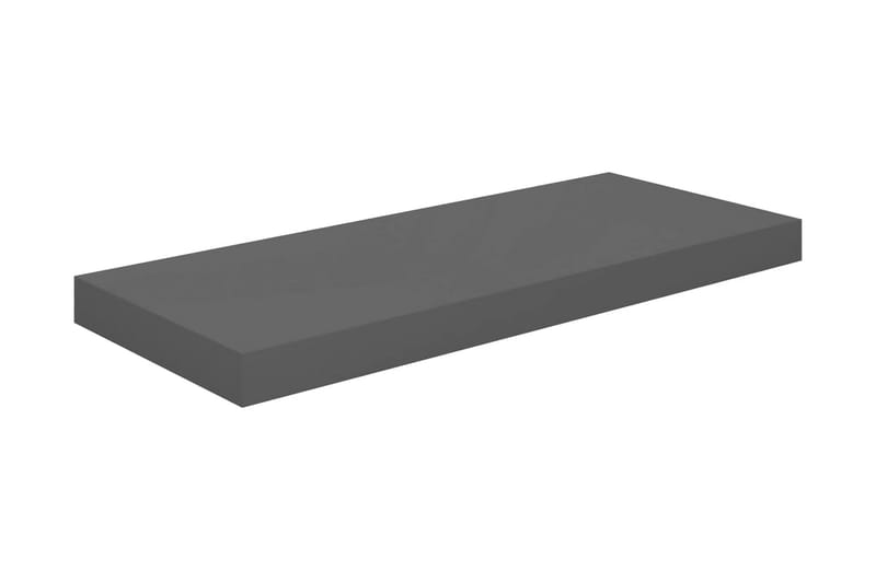 Svävande vägghyllor 2 st grå högglans 60x23,5x3,8 cm MDF - Grå - Förvaring - Köksförvaring - Kökshylla