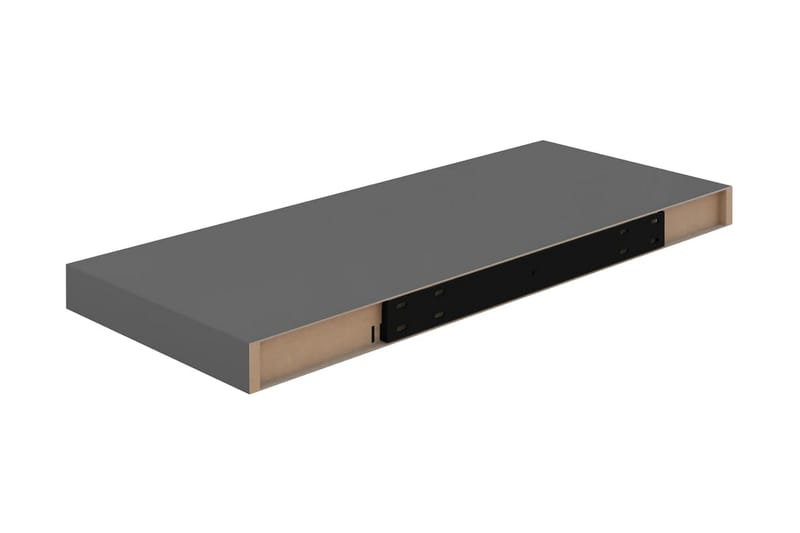 Svävande vägghyllor 2 st grå högglans 60x23,5x3,8 cm MDF - Grå - Förvaring - Köksförvaring - Kökshylla