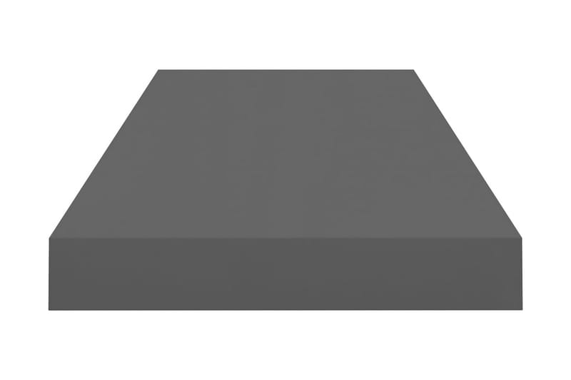 Svävande vägghyllor 2 st grå högglans 60x23,5x3,8 cm MDF - Grå - Förvaring - Köksförvaring - Kökshylla