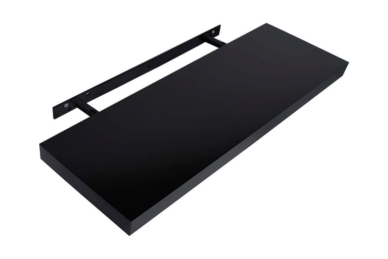 Svävande vägghyllor 2 st svart 100x20x3,8 cm - Svart - Kökshylla - Vägghylla