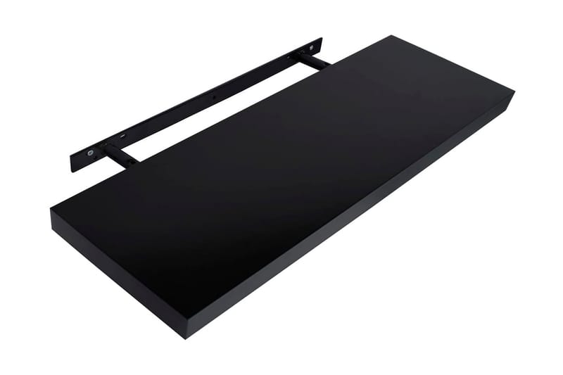 Svävande vägghyllor 2 st svart 120x20x3,8 cm - Svart - Kökshylla - Vägghylla