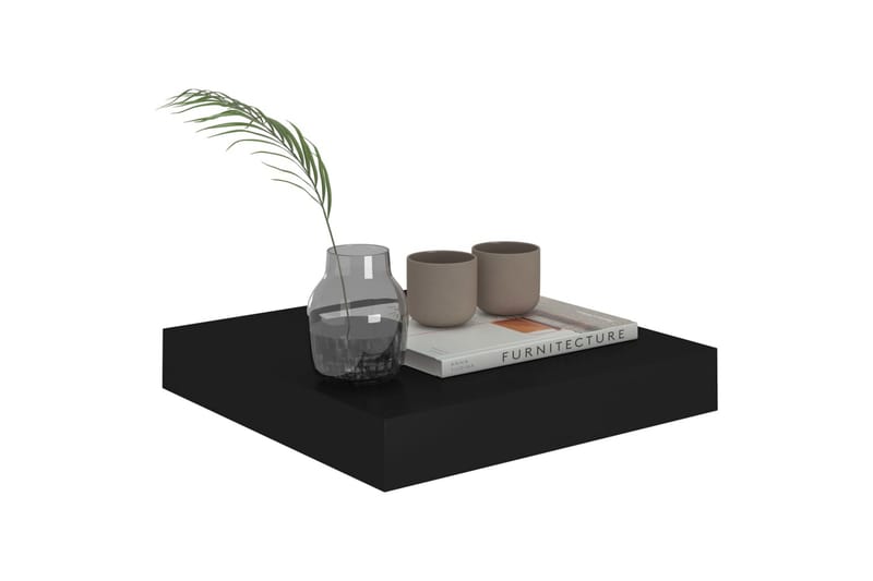 Svävande vägghyllor 2 st svart 23x23,5x3,8 cm MDF - Svart - Förvaring - Köksförvaring - Kökshylla
