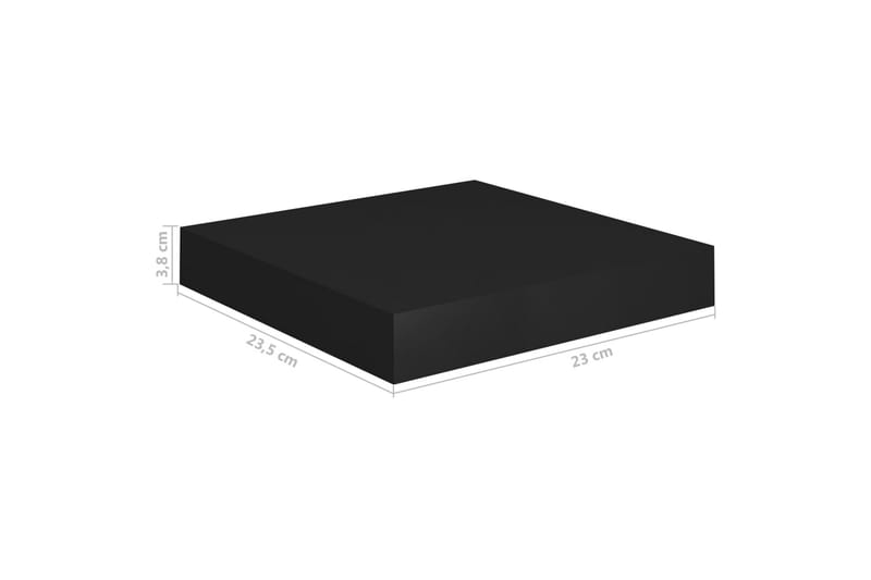 Svävande vägghyllor 2 st svart 23x23,5x3,8 cm MDF - Svart - Förvaring - Köksförvaring - Kökshylla