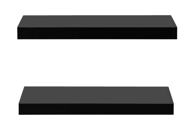 Svävande vägghyllor 2 st svart 40x20x3,8 cm - Svart - Kökshylla - Vägghylla