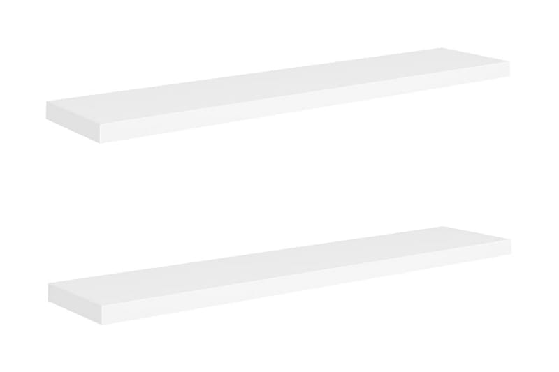 Svävande vägghyllor 2 st vit 120x23,5x3,8 cm MDF - Vit - Kökshylla - Vägghylla