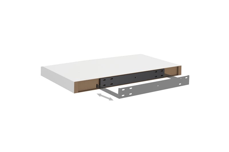 Svävande vägghyllor 2 st vit 50x23x3,8 cm MDF - Vit - Förvaring - Köksförvaring - Kökshylla