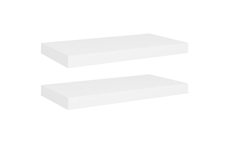 Svävande vägghyllor 2 st vit 50x23x3,8 cm MDF - Vit - Förvaring - Köksförvaring - Kökshylla
