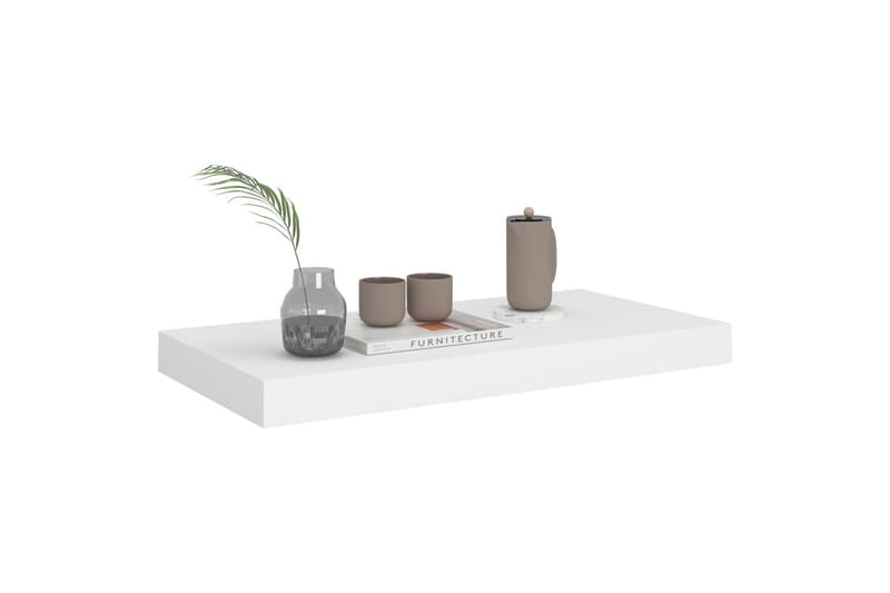 Svävande vägghyllor 2 st vit 50x23x3,8 cm MDF - Vit - Förvaring - Köksförvaring - Kökshylla