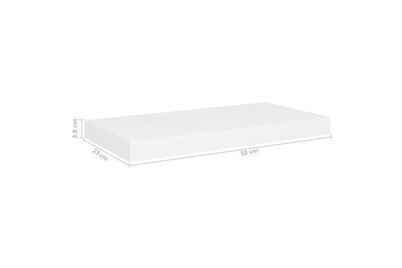 Svävande vägghyllor 2 st vit 50x23x3,8 cm MDF - Vit - Förvaring - Köksförvaring - Kökshylla