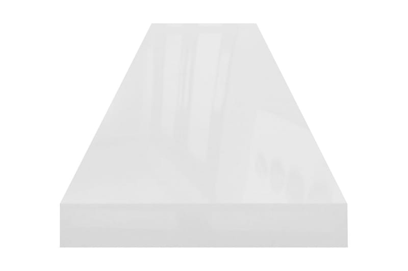 Svävande vägghyllor 2 st vit högglans 120x23,5x3,8 cm MDF - Vit - Kökshylla - Vägghylla