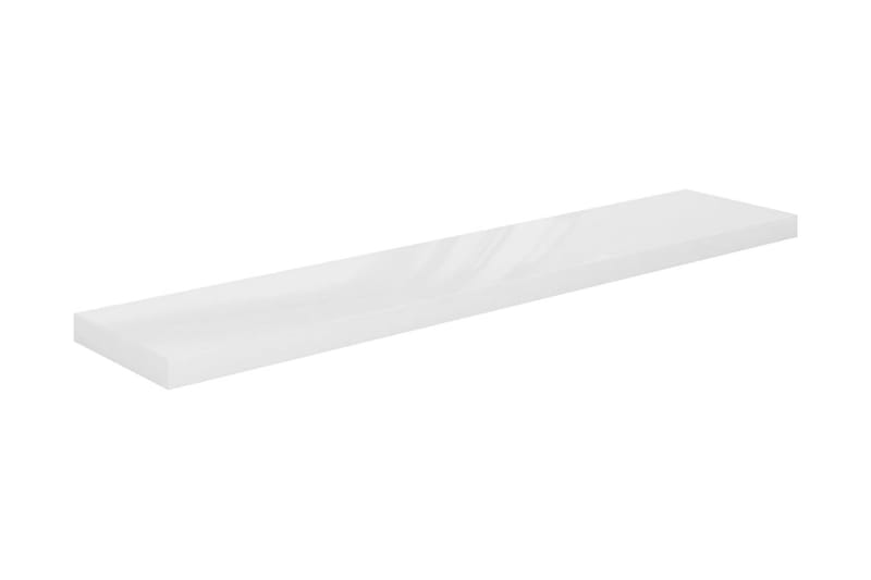 Svävande vägghyllor 2 st vit högglans 120x23,5x3,8 cm MDF - Vit - Förvaring - Köksförvaring - Kökshylla