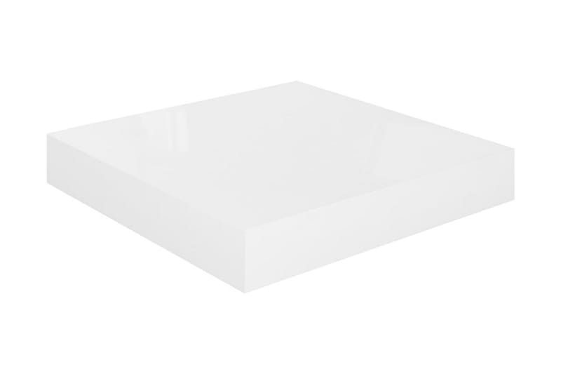 Svävande vägghyllor 2 st vit högglans 23x23,5x3,8 cm MDF - Vit - Förvaring - Köksförvaring - Kökshylla