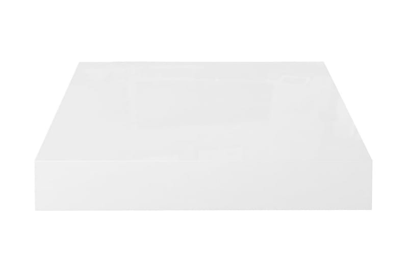 Svävande vägghyllor 2 st vit högglans 23x23,5x3,8 cm MDF - Vit - Kökshylla - Vägghylla