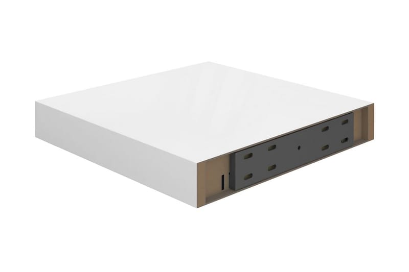 Svävande vägghyllor 2 st vit högglans 23x23,5x3,8 cm MDF - Vit - Förvaring - Köksförvaring - Kökshylla