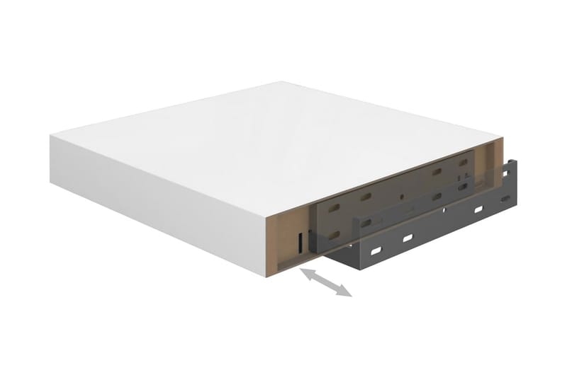 Svävande vägghyllor 2 st vit högglans 23x23,5x3,8 cm MDF - Vit - Förvaring - Köksförvaring - Kökshylla