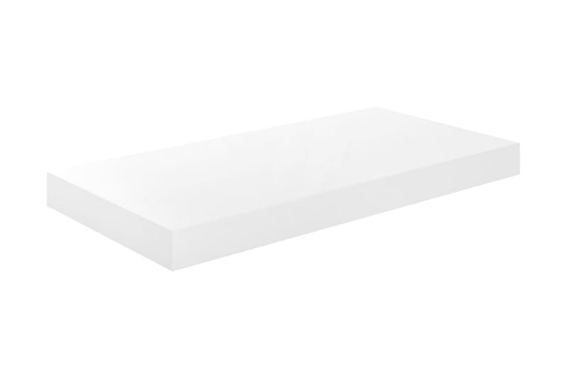 Svävande vägghyllor 2 st vit högglans 50x23x3,8 cm MDF - Vit - Förvaring - Köksförvaring - Kökshylla