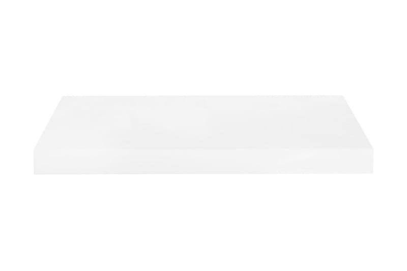 Svävande vägghyllor 2 st vit högglans 50x23x3,8 cm MDF - Vit - Förvaring - Köksförvaring - Kökshylla