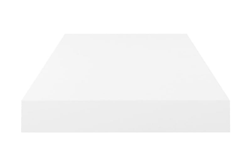 Svävande vägghyllor 2 st vit högglans 50x23x3,8 cm MDF - Vit - Förvaring - Köksförvaring - Kökshylla