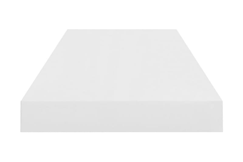 Svävande vägghyllor 2 st vit högglans 60x23,5x3,8 cm MDF - Vit - Förvaring - Köksförvaring - Kökshylla