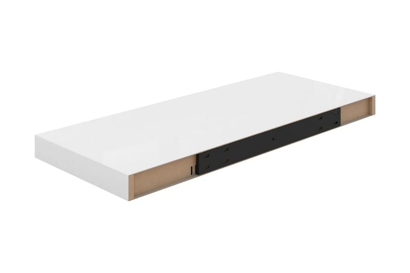 Svävande vägghyllor 2 st vit högglans 60x23,5x3,8 cm MDF - Vit - Förvaring - Köksförvaring - Kökshylla