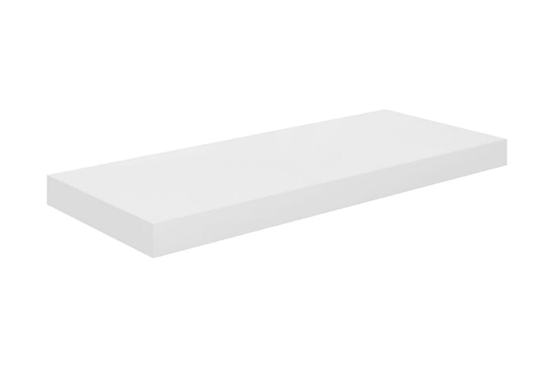 Svävande vägghyllor 2 st vit högglans 60x23,5x3,8 cm MDF - Vit - Förvaring - Köksförvaring - Kökshylla