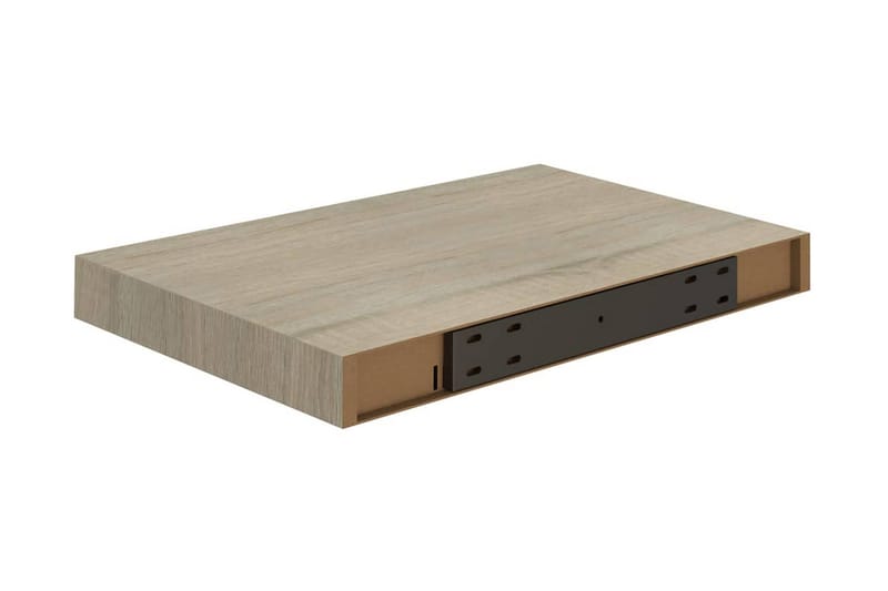 Svävande vägghyllor 4 st ek 40x23x3,8 cm MDF - Brun - Förvaring - Köksförvaring - Kökshylla