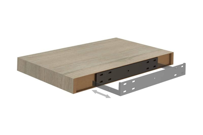 Svävande vägghyllor 4 st ek 40x23x3,8 cm MDF - Brun - Förvaring - Köksförvaring - Kökshylla