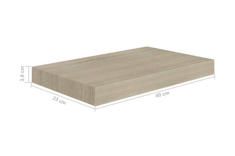 Svävande vägghyllor 4 st ek 40x23x3,8 cm MDF - Brun - Förvaring - Köksförvaring - Kökshylla
