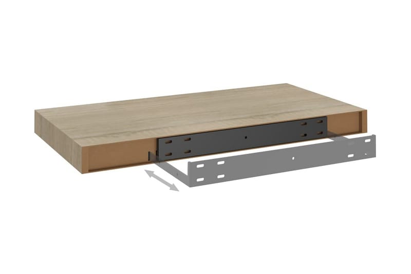 Svävande vägghyllor 4 st ek 50x23x3,8 cm MDF - Brun - Förvaring - Köksförvaring - Kökshylla