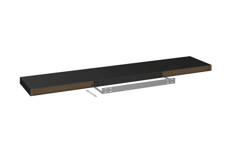 Svävande vägghyllor 4 st svart 120x23,5x3,8 cm MDF - Svart - Förvaring - Köksförvaring - Kökshylla