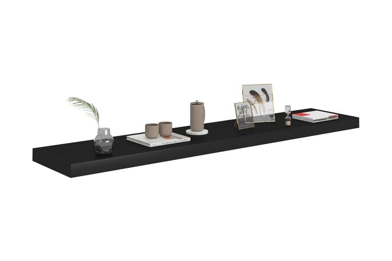 Svävande vägghyllor 4 st svart 120x23,5x3,8 cm MDF - Svart - Förvaring - Köksförvaring - Kökshylla