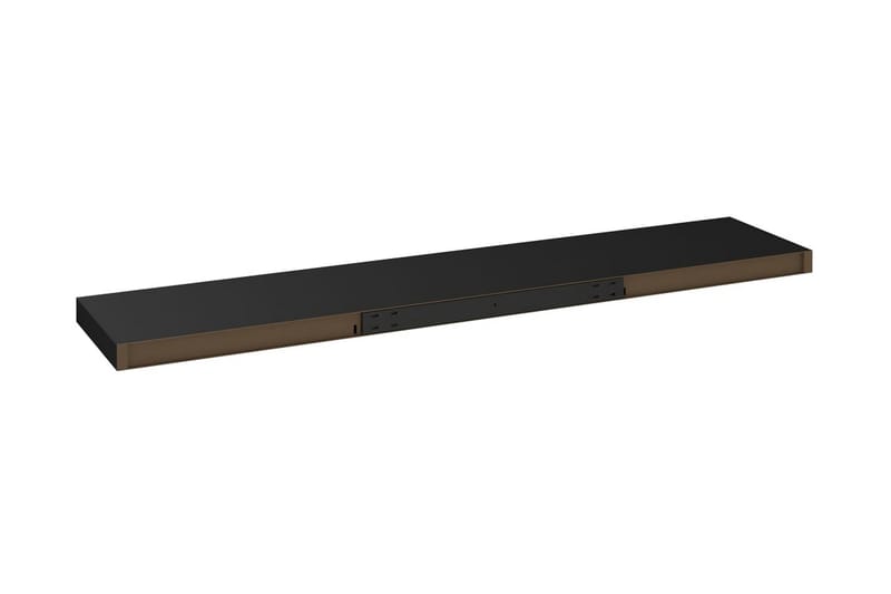 Svävande vägghyllor 4 st svart 120x23,5x3,8 cm MDF - Svart - Kökshylla - Vägghylla