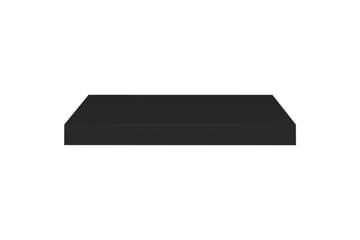 Svävande vägghyllor 4 st svart 50x23x3,8 cm MDF