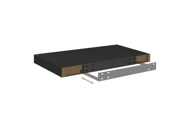 Svävande vägghyllor 4 st svart 50x23x3,8 cm MDF - Svart - Förvaring - Köksförvaring - Kökshylla
