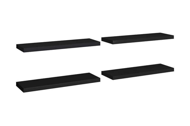 Svävande vägghyllor 4 st svart 80x23,5x3,8 cm MDF - Svart - Förvaring - Köksförvaring - Kökshylla