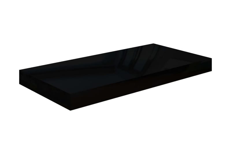 Svävande vägghyllor 4 st svart högglans 50x23x3,8 cm MDF - Svart - Förvaring - Köksförvaring - Kökshylla