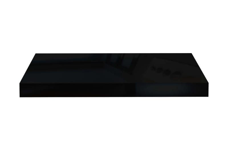 Svävande vägghyllor 4 st svart högglans 50x23x3,8 cm MDF - Svart - Förvaring - Köksförvaring - Kökshylla