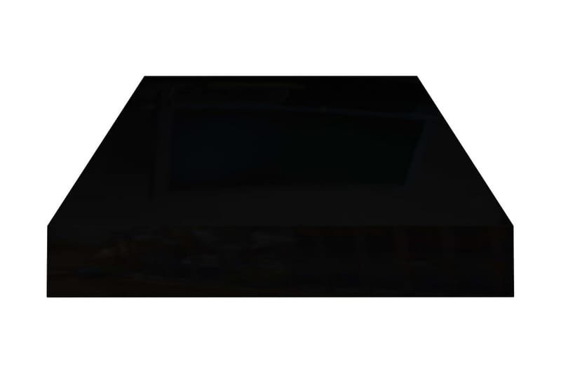 Svävande vägghyllor 4 st svart högglans 50x23x3,8 cm MDF - Svart - Förvaring - Köksförvaring - Kökshylla