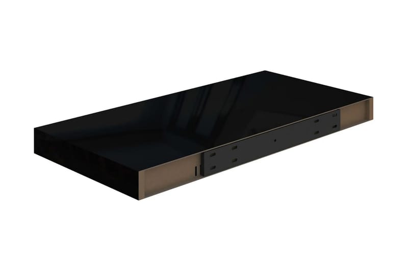 Svävande vägghyllor 4 st svart högglans 50x23x3,8 cm MDF - Svart - Förvaring - Köksförvaring - Kökshylla