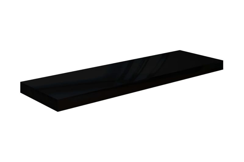 Svävande vägghyllor 4 st svart högglans 80x23,5x3,8 cm MDF - Svart - Förvaring - Köksförvaring - Kökshylla